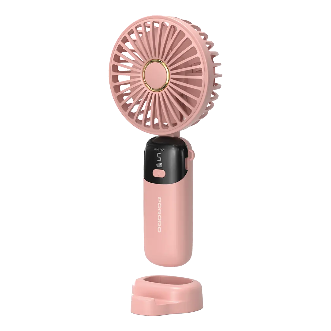 Porodo Lifestyle Chillo Flex Portable Handheld Fan with 5 Adjustable Speed Levels