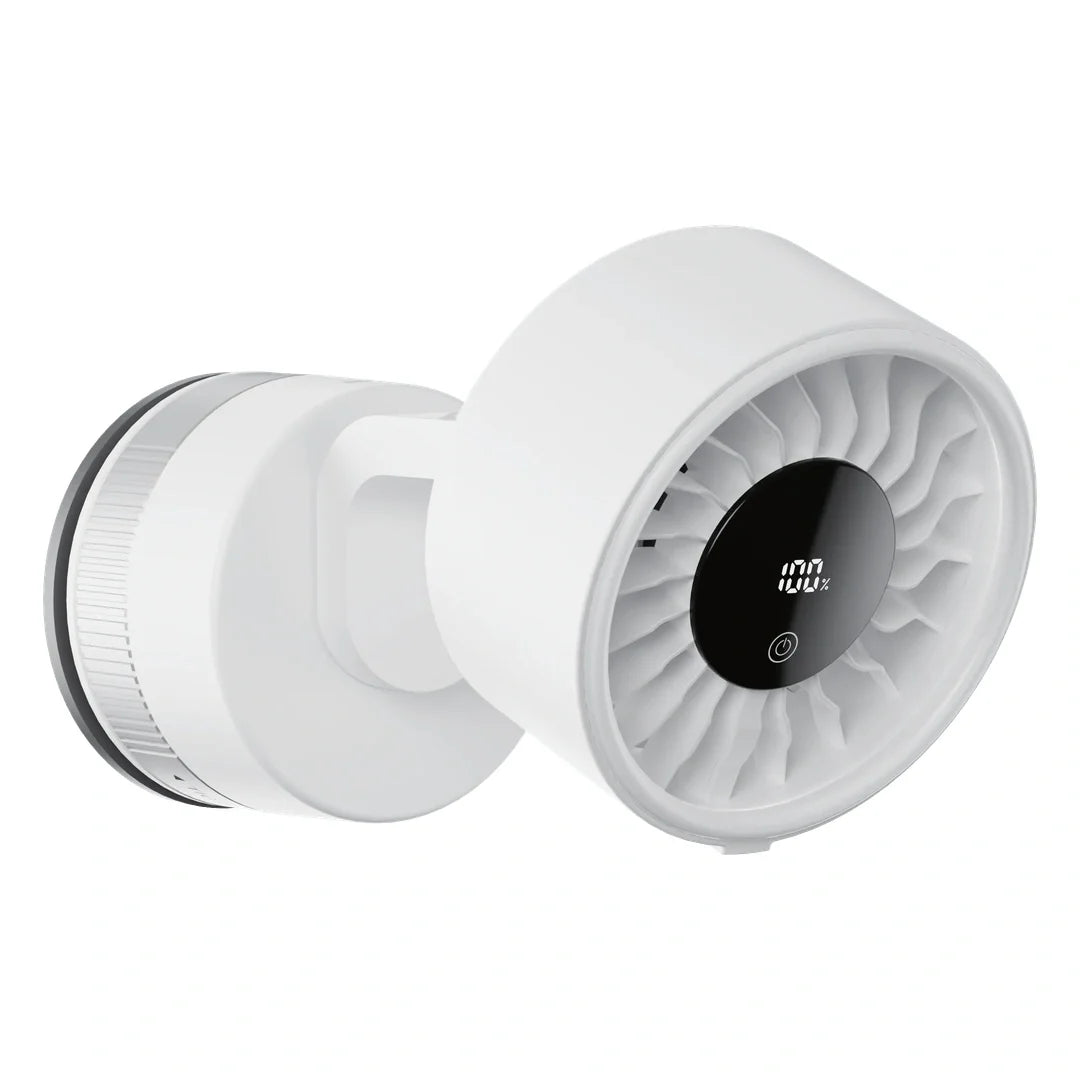 Porodo Chillo Luxe Portable Suction Cup Fan with 4000mAh Rechargeable Battery - White