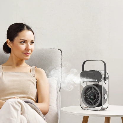 Porodo Lifestyle Chillo Aqua Portable Mist Fan with 500mL Large Water Tank - Black