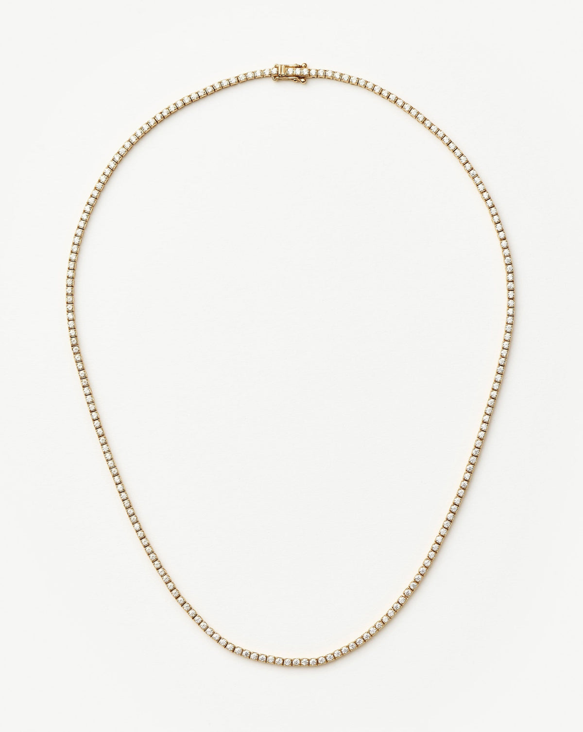 Solid Gold Diamond Tennis Necklace | 14ct Solid Gold Diamond