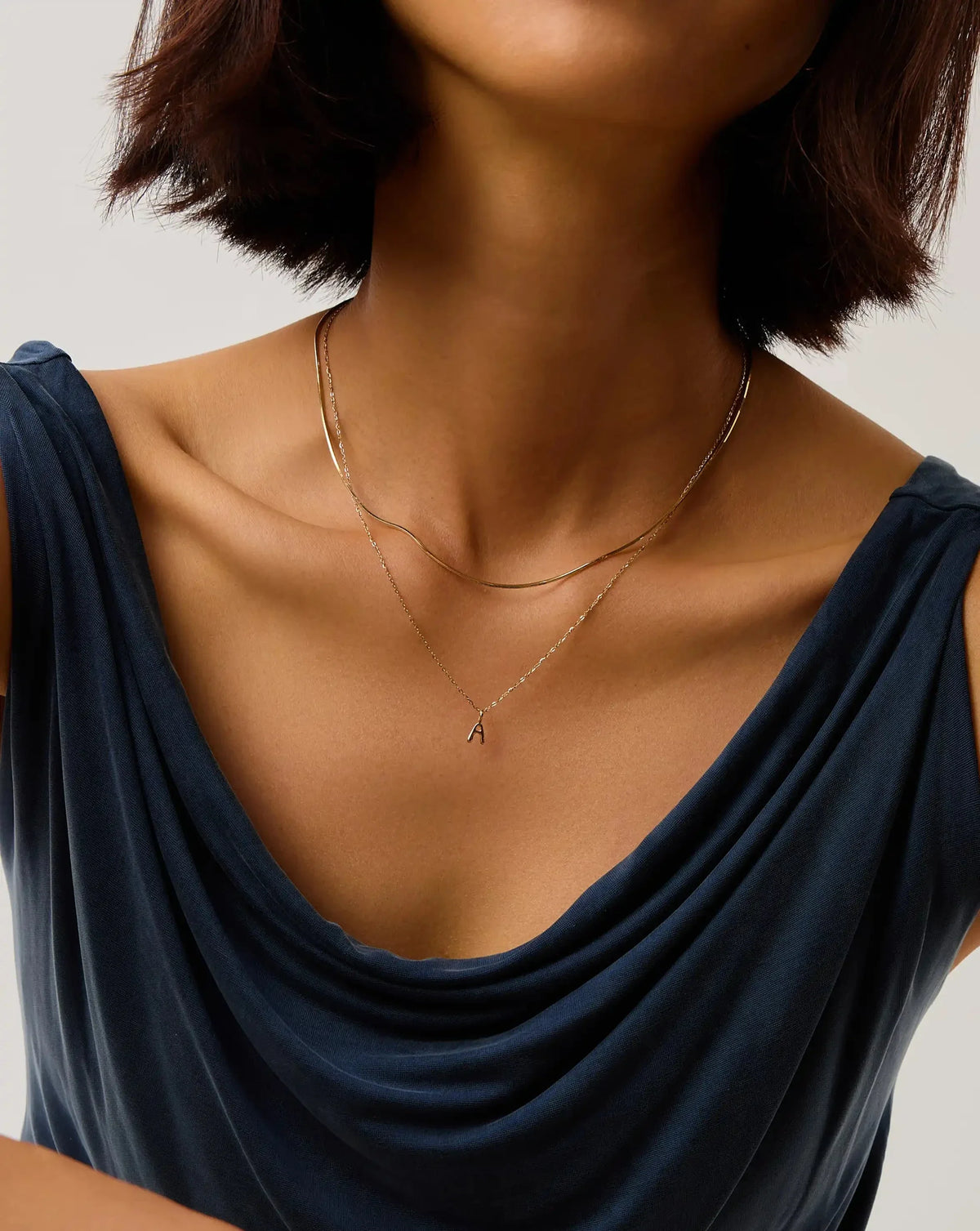 Solid Gold Initial Mini Pendant Necklace - A | 14ct Solid Gold